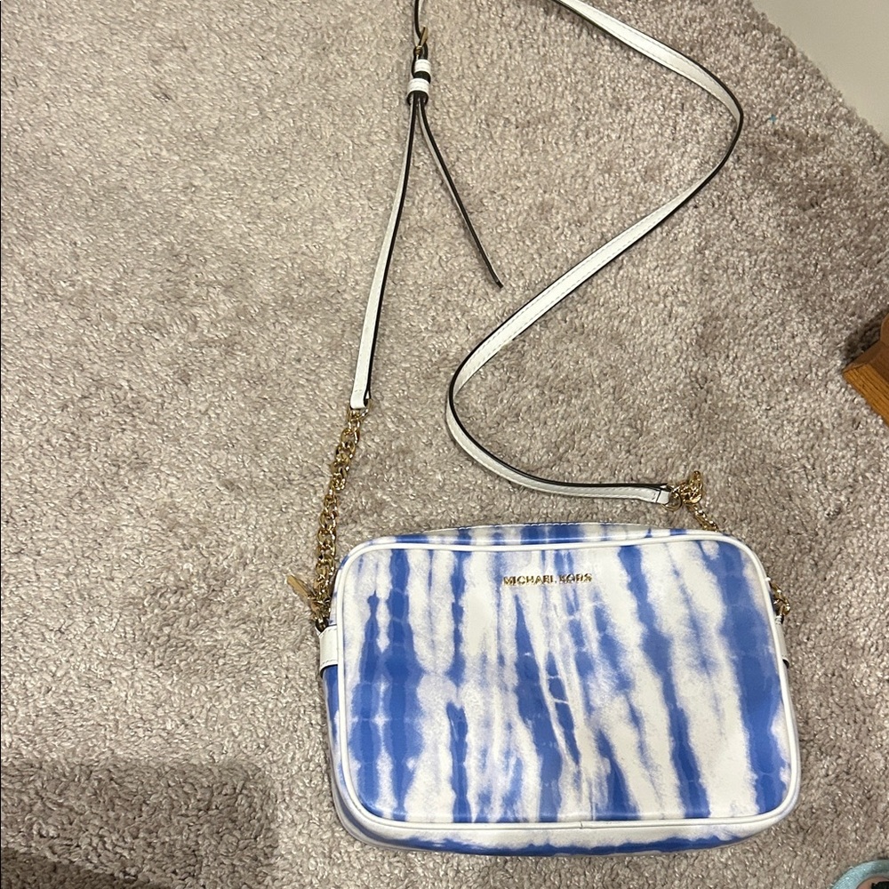 Michael Kors Tie-Dye Blue and White Crossbody Bag